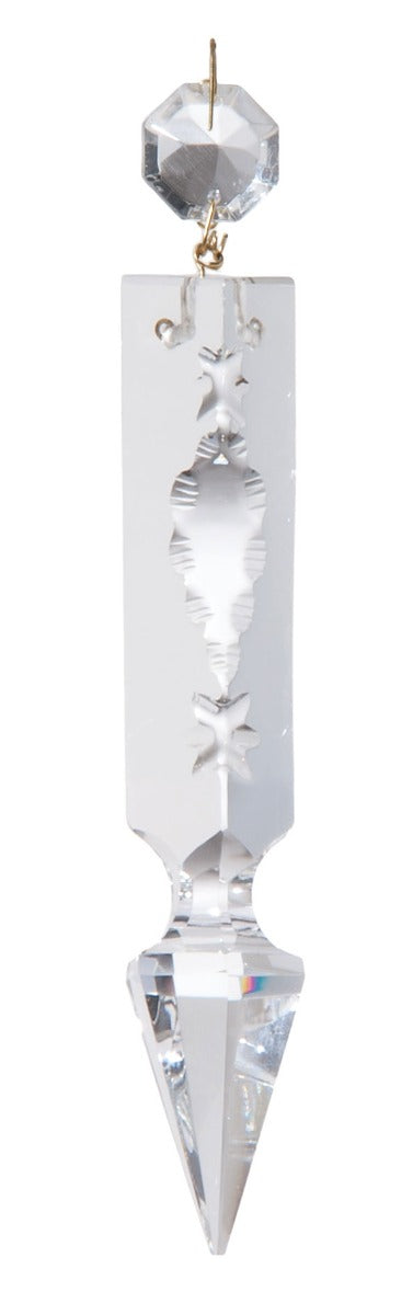 High Quality, Clear Cut Spearhead Crystal Prism, 4" 
