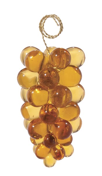 3" Amber Glass Grape Cluster - Hand Made