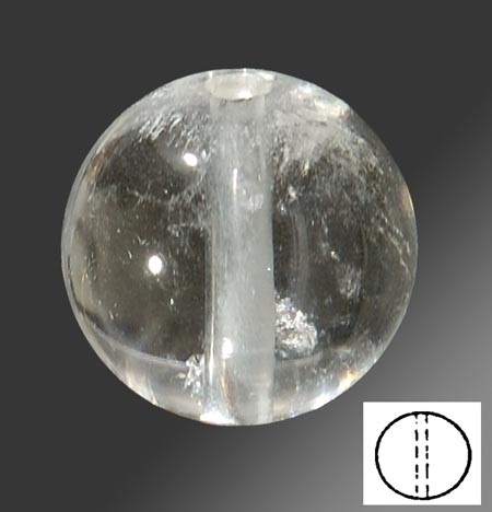 3/4" (20mm) clear smooth bead with center hole