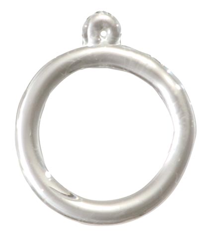 1 5/8" Clear Crystal Ring w/Pin Hole