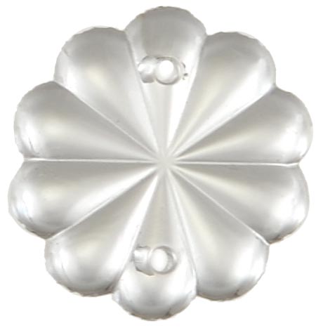 1" (25mm) Clear Pressed Glass Rosette w/ 2 holes