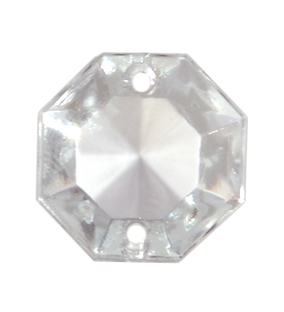 Clear Crystal Octagonal Jewel, your choice of 5/8" (16mm) or 11/16" (18mm)