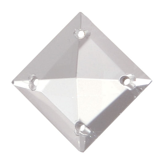 Clear Crystal Connector with 4 holes, your choice of sizes