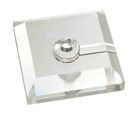 4-3/8" square Clear Solid Crystal Base