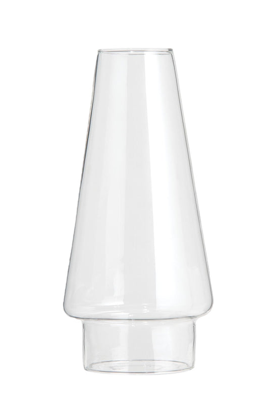 Modern Clear Glass Chimney, 4" Dia. Bulge, 8-1/2" Tall 
