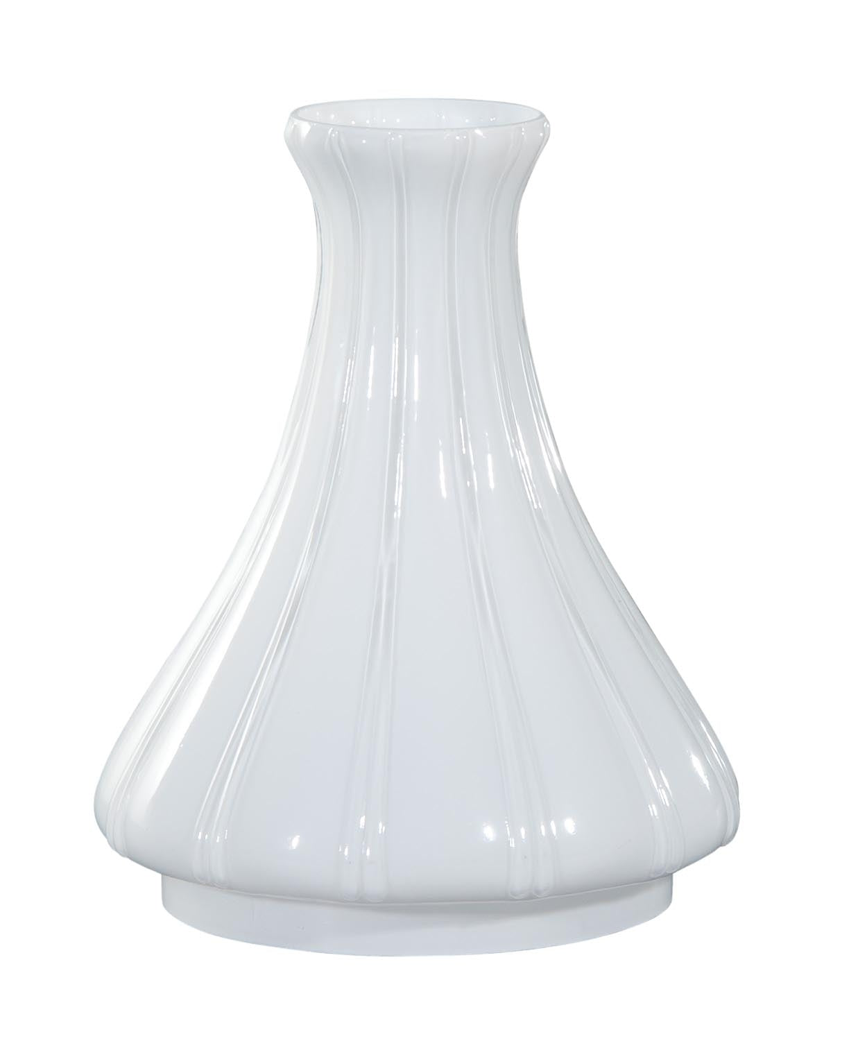 5 1/2" Fitter, 8 3/4" Tall Opal Glass Angle Lamp Chimney