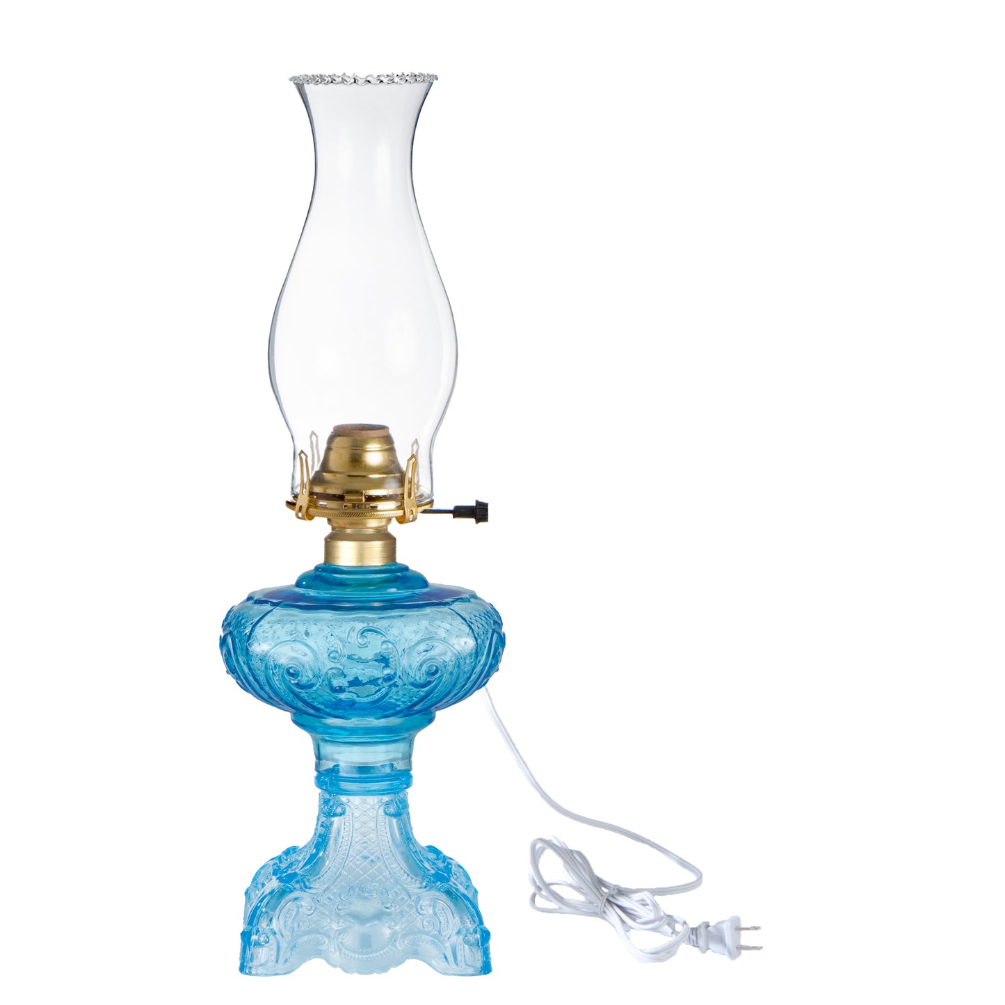 Electric Princess Feather Oil Lamps Complete with Electric Burner and Chimney (66499E)