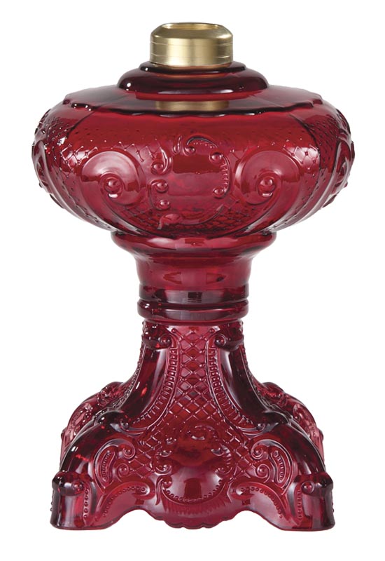 9-1/2" Ruby "Princess Feather" Oil Lamp Font