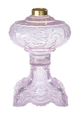 9-1/2" Pink Crystal "Princess Feather" Oil Lamp Font