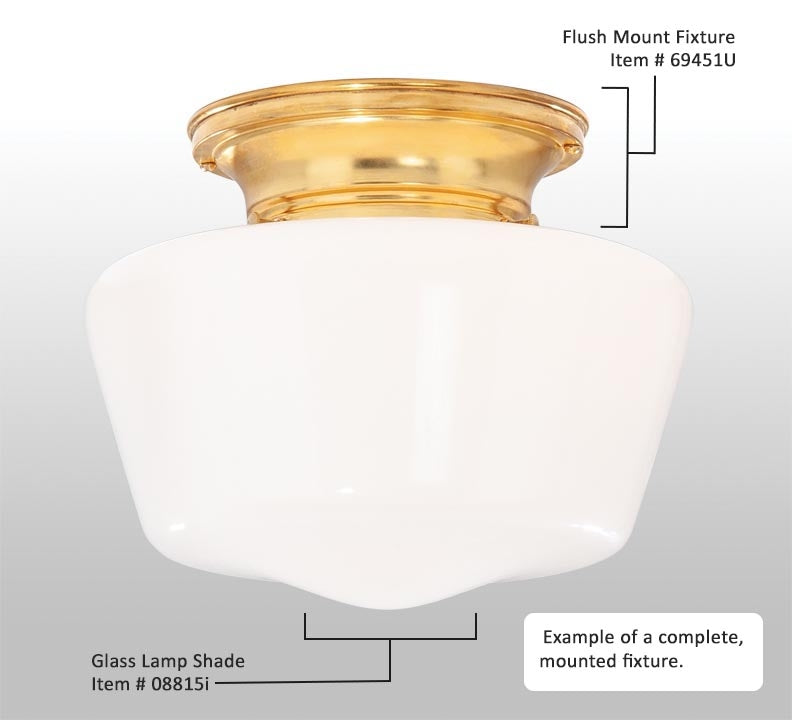 4 Inch Fitter Wired Unfinished Brass Flush Mount Fixture