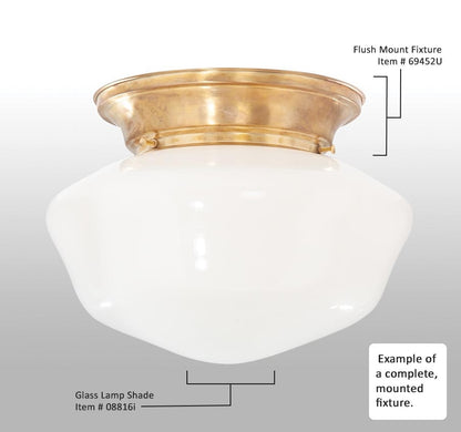 6 Inch Fitter Wired Unfinished Brass Flush Mount Fixture