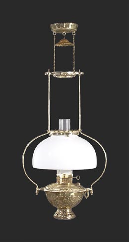 Mammoth Lamp with Opal Glass Shade