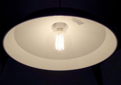  - DISCONTINUED - Industrial Style Metal Light Shade Pendant with White Finish