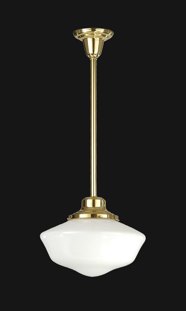 Schoolhouse pendant fixture complete with shade (Pictured)
