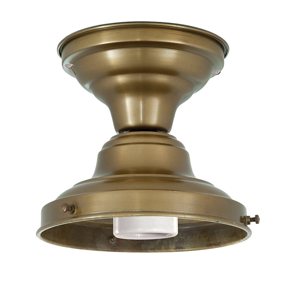 Wired School House Lighting Fixtures, Antique Brass Finish