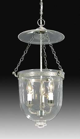 19th Century Hall Lantern with clear glass dome Nickel Hardware