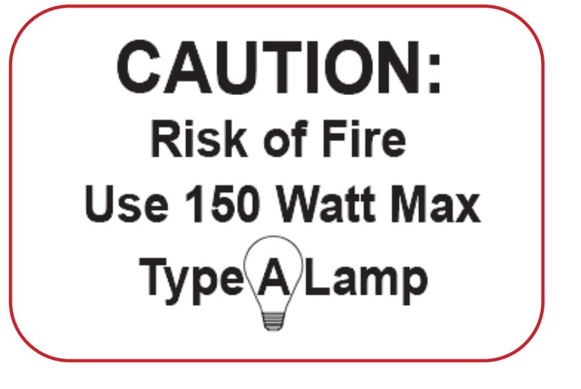 50 Pieces 150 Watt Max Light Bulb Label (99288R) - Antique Lamp Supply ...