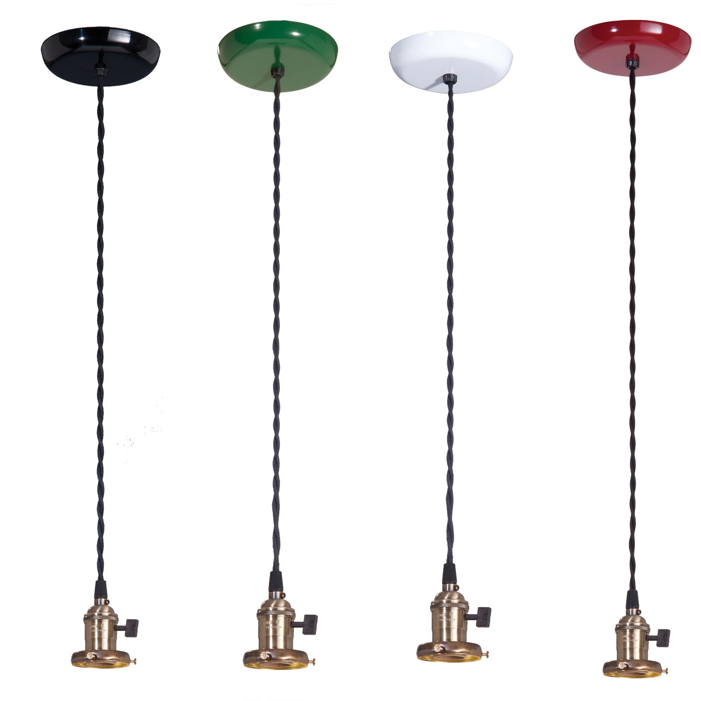 White Industrial Style Pendants (less shade) (69141W)