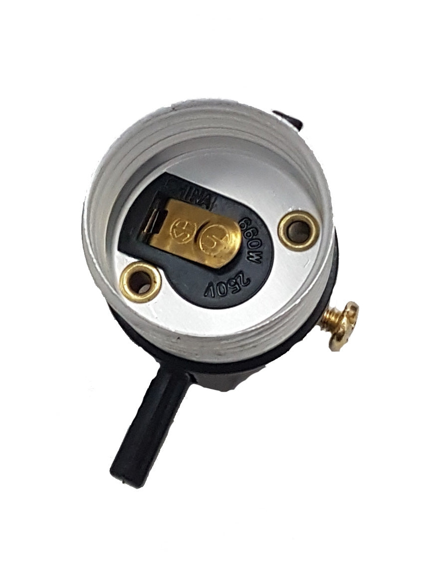 Push-Thru Medium Base Lamp Socket with Brass Plated Finish